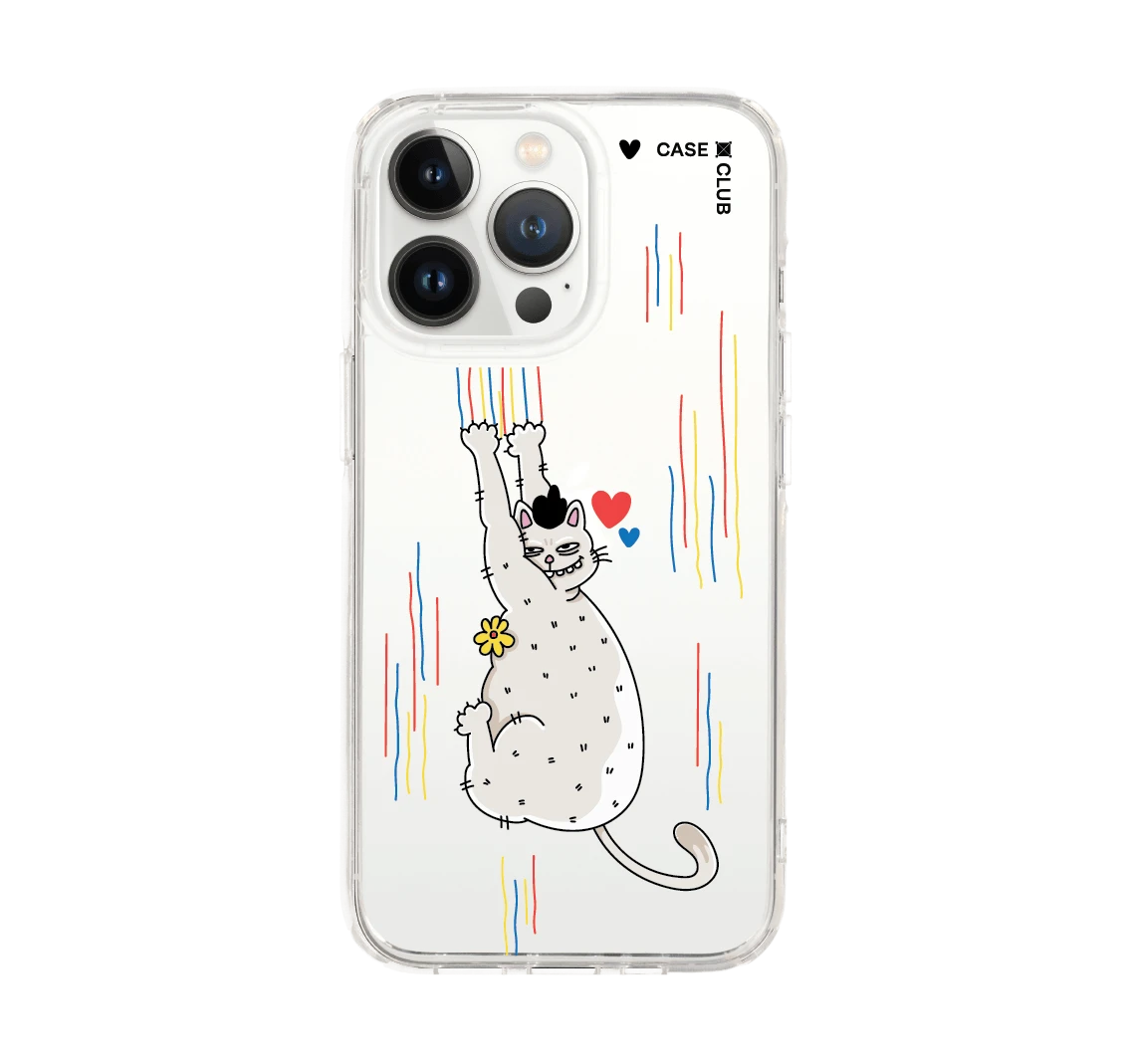 iphone 13 pro clear case falling cat